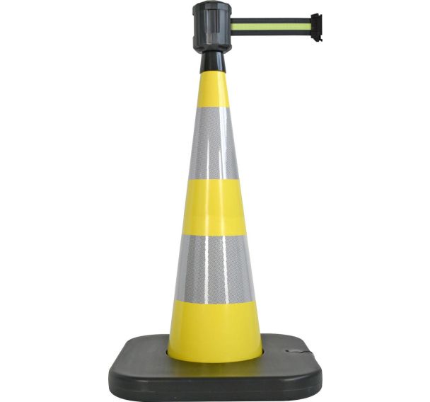 Cône de balisage avec base à lester Noir/Jaune/Noir - Viso