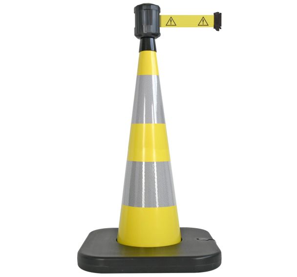 Cône de balisage avec base à lester jaune - 4mx5cm - Viso