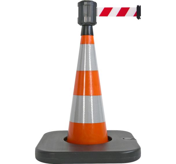Cône de balisage avec base à lester orange - 2mx5cm - Viso