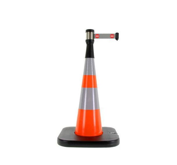 Cône de balisage avec base à lester orange - 4mx5cm - Viso