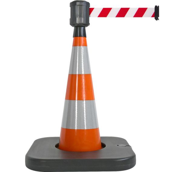 Cône de balisage avec base à lester orange - 4mx5cm - Viso