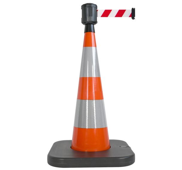 Cône de balisage avec base à lester orange - 4mx5cm - Viso