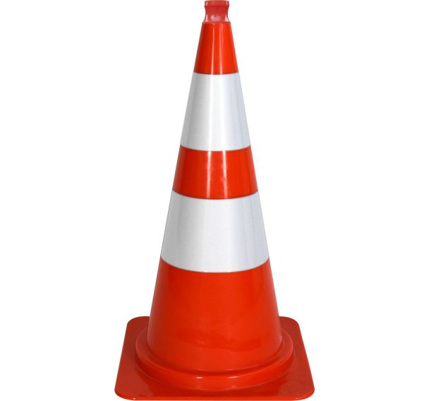 Cône de balisage bande réfléchissante hauteur 75cm