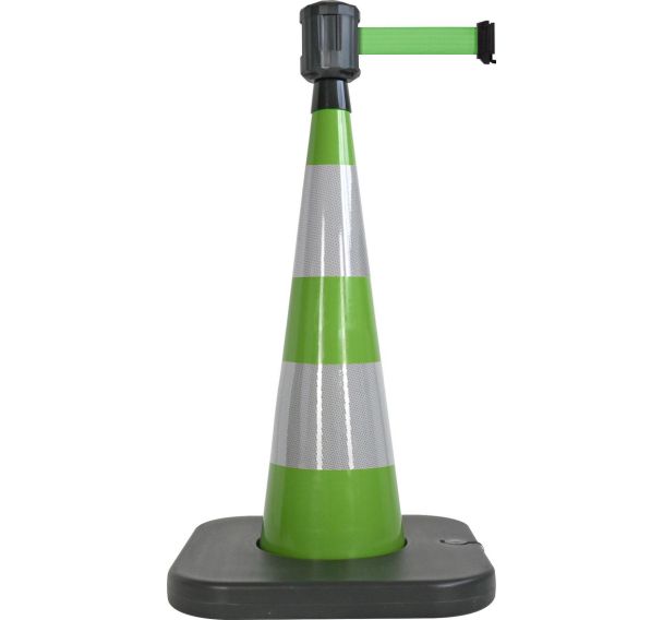 Cône de balisage base à lester et sangle enrouleur - Viso