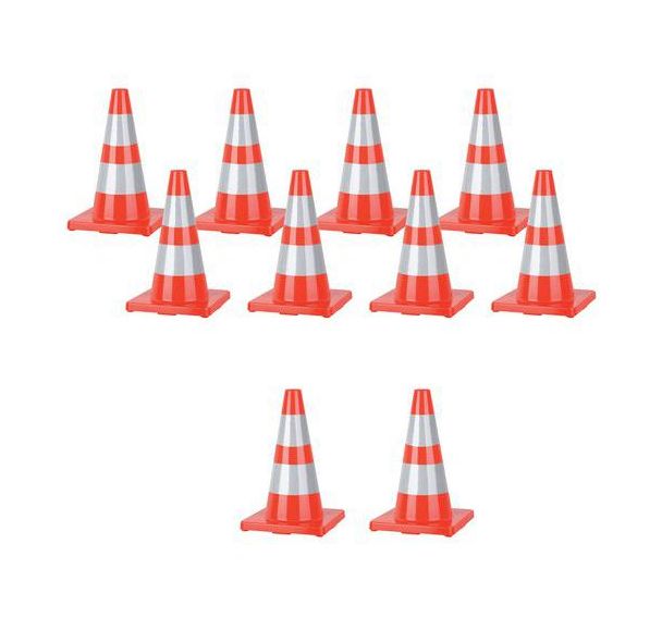 Cônes chantier réfléchissantes 45 cm Lot de 10- Manutan Expert