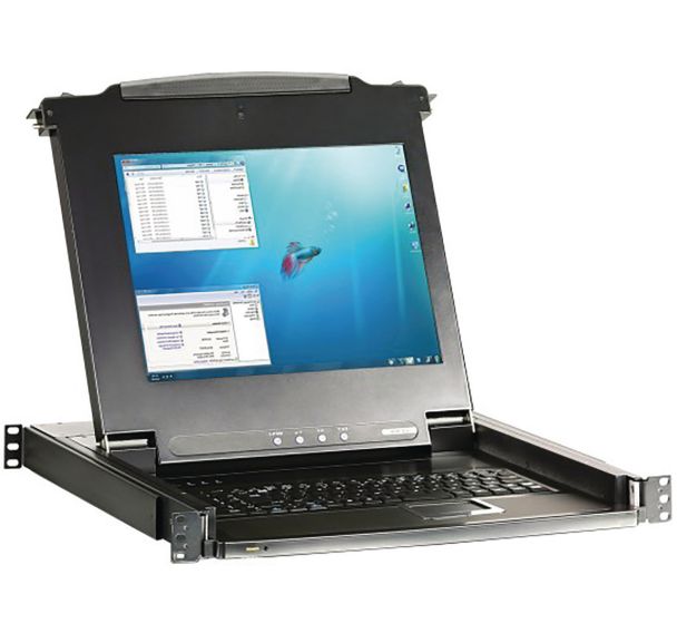 Console LCD 17' simple rail KVM 16 ports VGA/USB-PS2