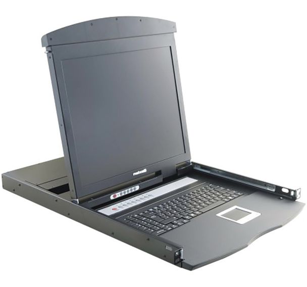 Console lcd 19'' dual rail kvm 8P VGA/PS2-USB et cables