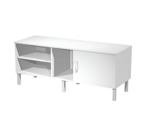 Console technique 5 niches - 140 cm - Blanc