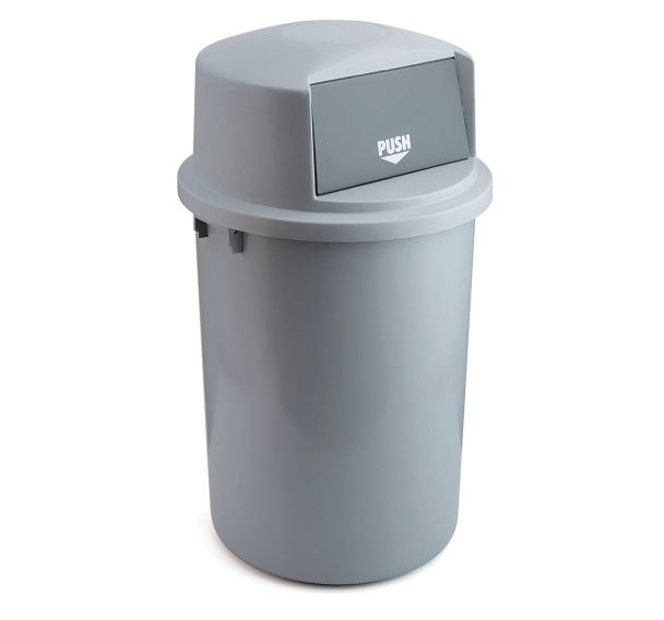 Conteneur en plastique avec couvercle volet abattant - 126 L Gris