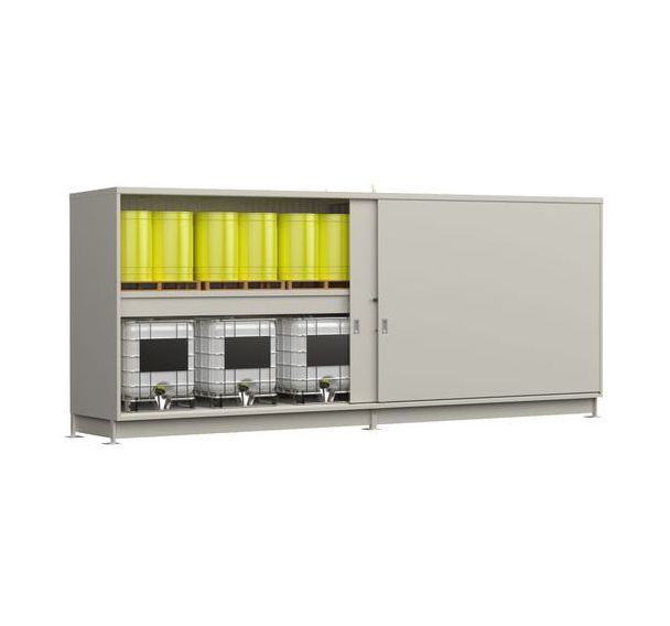 Conteneur extérieur - L.8m 2 niveaux - portes coulissantes