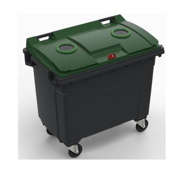 Conteneur mobile Plastic Omnium - Couvercle verre - 660 L sans prise ventrale