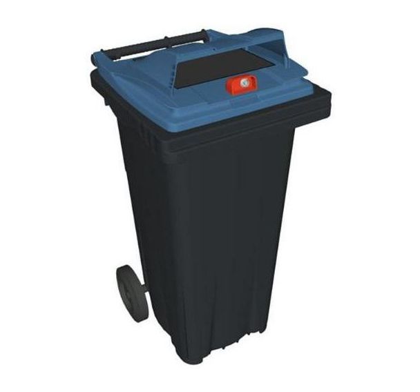 Conteneur mobile collecte papier - 120 L -  Sans prise ventrale