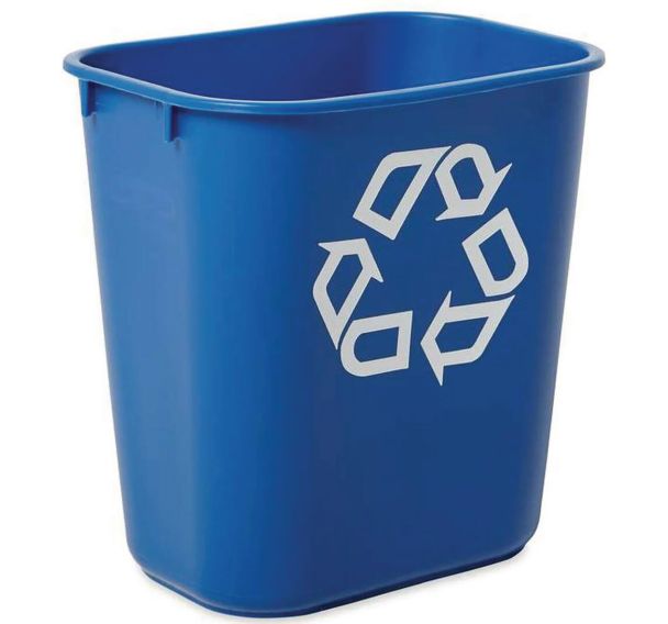 Conteneur rectangulaire et symbole recyclage - 12,9L - Bleu