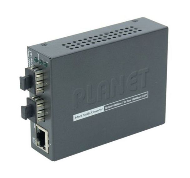 Convertisseur Bridge RJ45 Gigabit avec 2 SFP