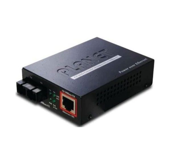 Convertisseur fibre 100FX 2KM - RJ45 Injecteur PoE 15W