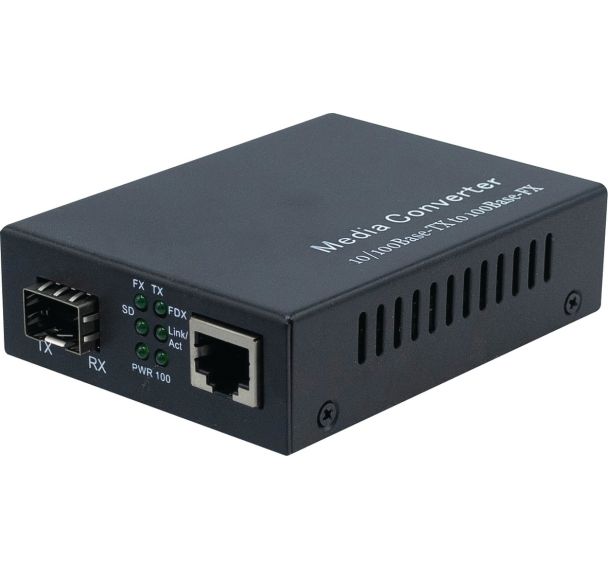 Convertisseur fibre optique 100BASE-FX vers Ethernet RJ45