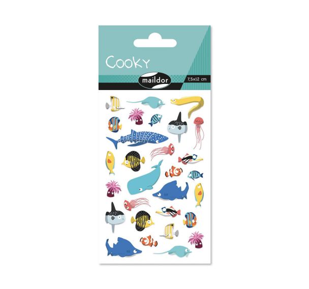 Cooky, Sach 1 pl 7,5x12cm, Animaux marins