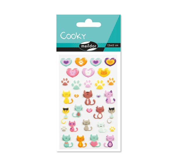 Cooky, Sach 1 pl 7,5x12cm, Chats/Cœurs
