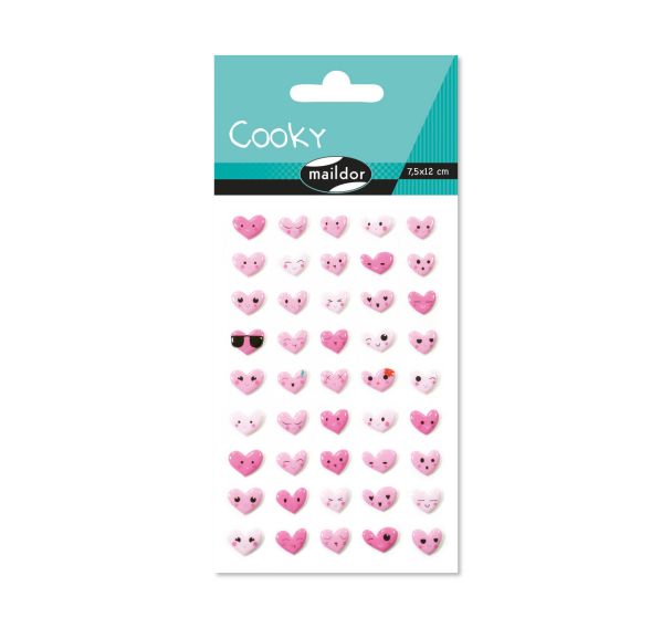 Cooky, Sach 1 pl 7,5x12cm, Emoticones coeurs