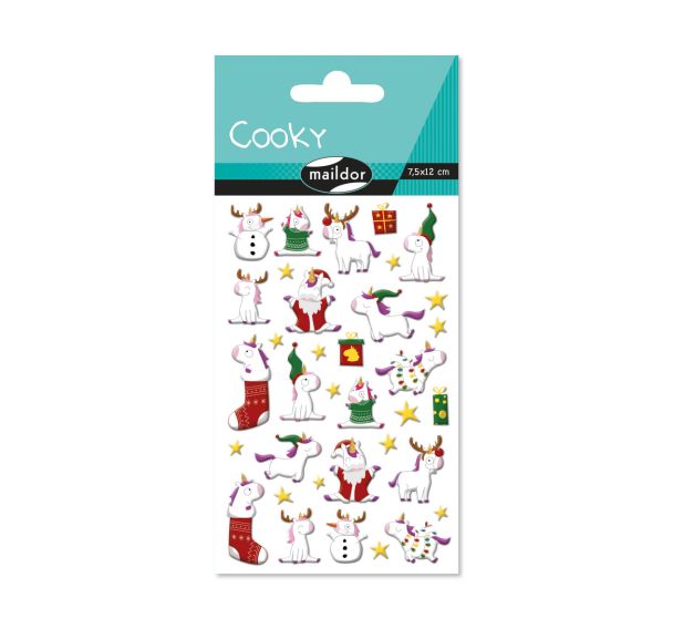 Cooky, Sach 1 pl 7,5x12cm, Licornes Noël