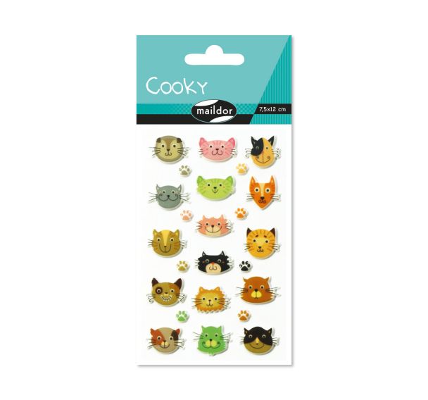 Cooky, Sach 1 pl 7,5x12cm, Têtes de chats