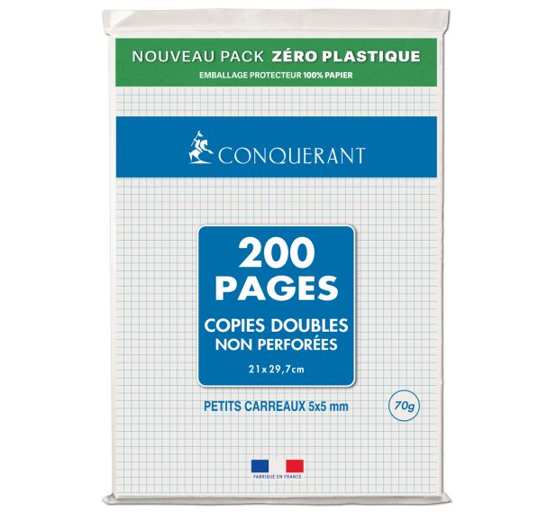 Copies doubles 200 pages 70g A4 non perforées 5x5 NF 86 (Etui de 50)