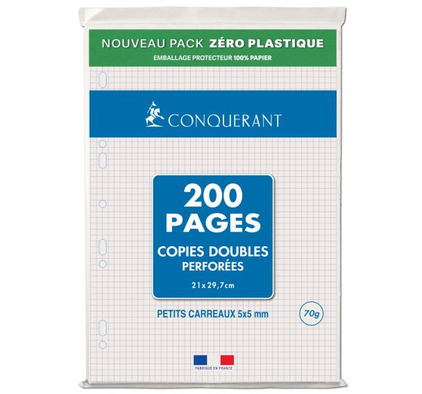 Copies doubles 200 pages 70g A4 perforées 5x5 NF 87 (Etui de 50)
