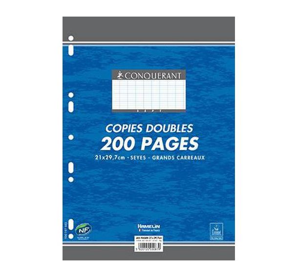 Copies doubles 200 pages 70g A4 perforées seyes NF 85 (Etui de 50)