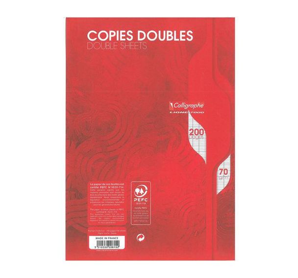 Copies doubles non perf sous film 7000 seyes 200p - Calligraphe