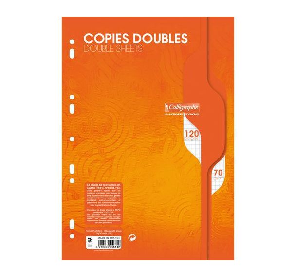 Copies doubles perfo sous film 7000 A4 5x5 - Calligraphe