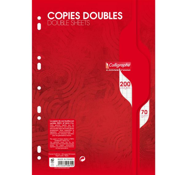 Copies doubles perfo sous film 7000 A4 séyes - Calligraphe