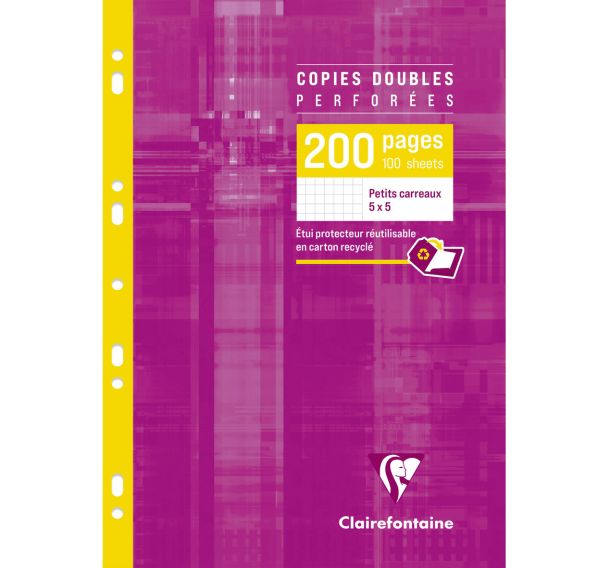 Copies doubles perfsous étui A4 - Clairefontaine