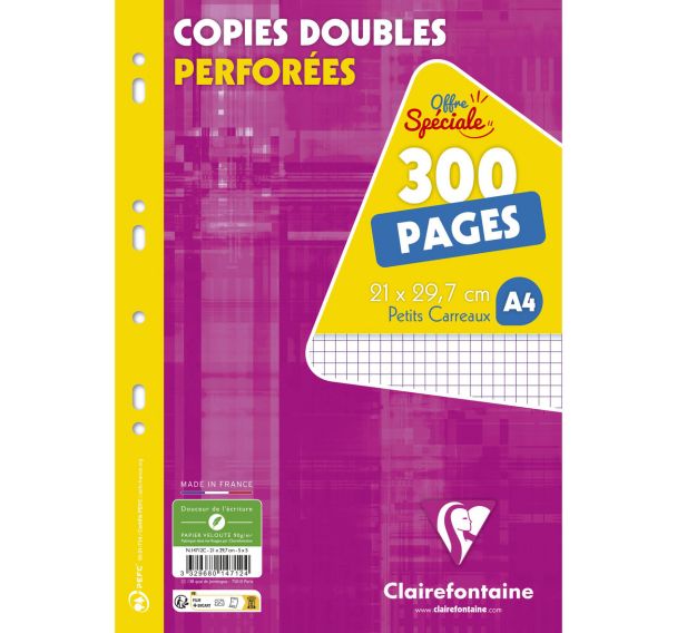 Copies doubles sous film A4 - Clairefontaine