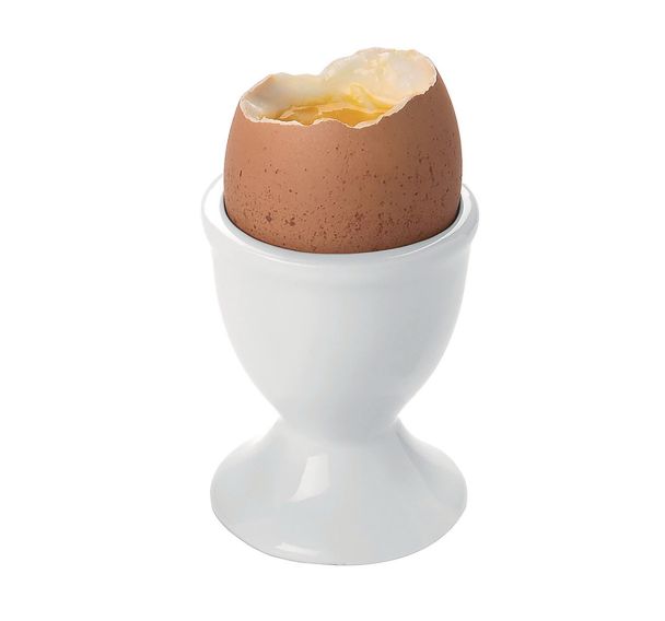 Coquetier sur pied en porcelaine blanc
