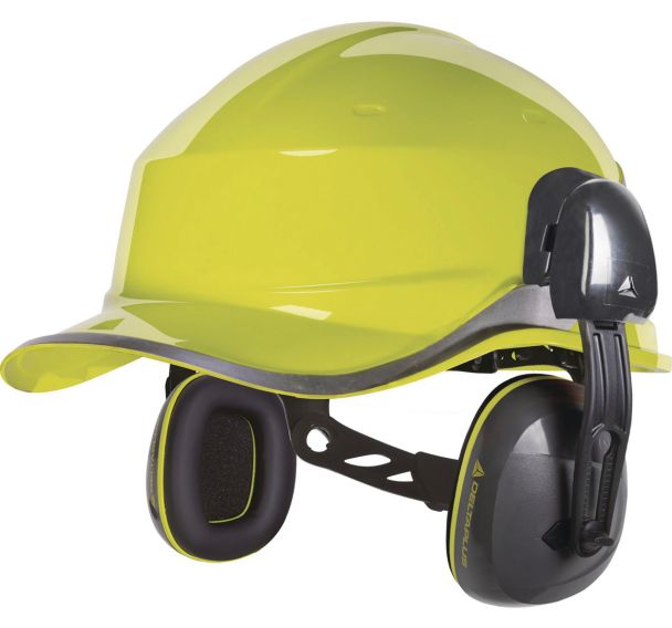Coquilles antibruit pour casque de chantier SNR 26 dB - Delta Plus