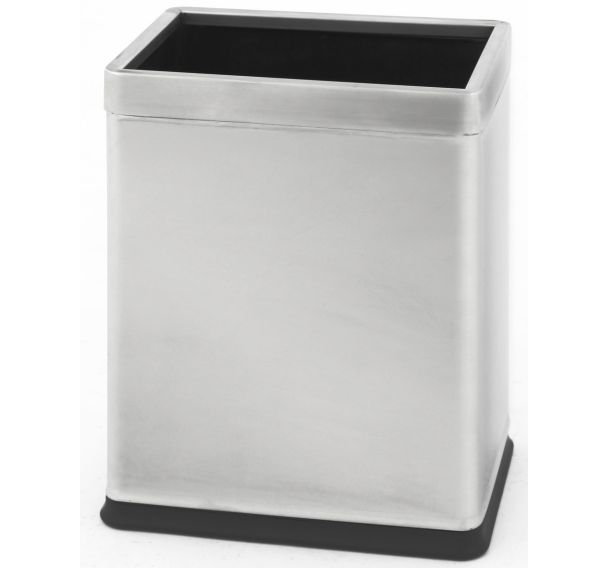 Corbeille à double paroi rectangulaire inox 10L