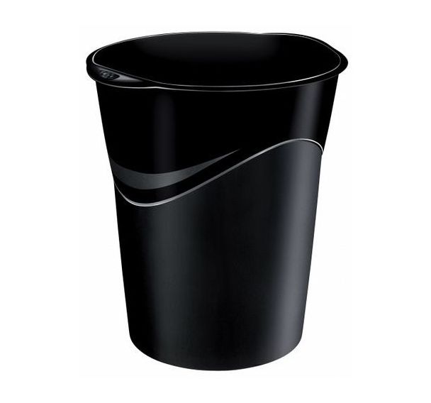 Corbeille à papier à parois pleines diam.29 cm haut.33.4 cm - Noir recyclé