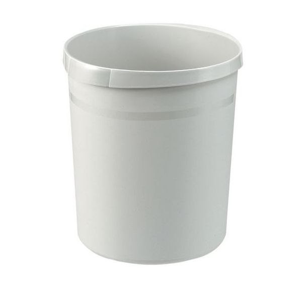 Corbeille à papier en plastique Han - 18 L Gris clair