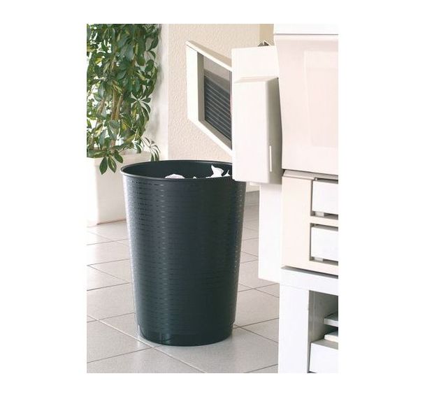 Corbeille à papier géante noire diam.38 cm h: 48cm