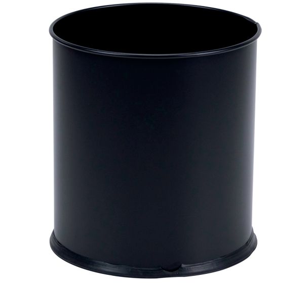 Corbeille à papier métal Noir - 8 L, 15 L ou 30 L - Manutan Expert