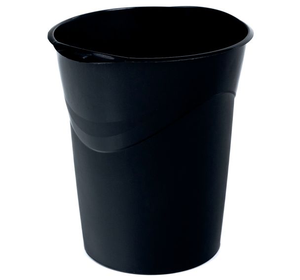 Corbeille à papier noire 14 L - Manutan