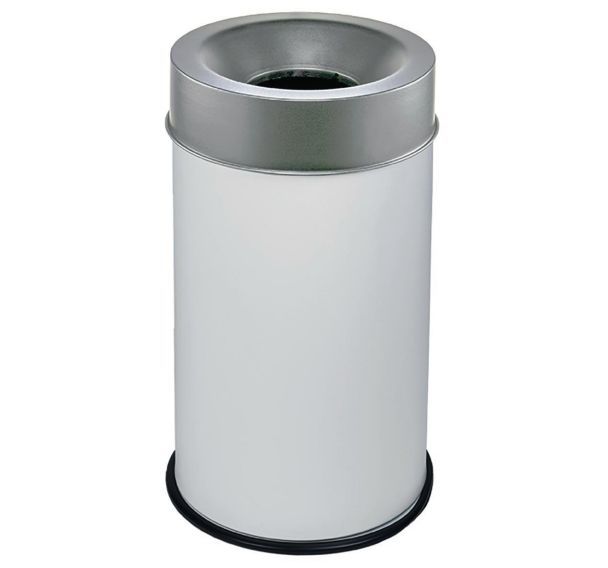 Corbeille blanc anti-feu avec couvercle 50L