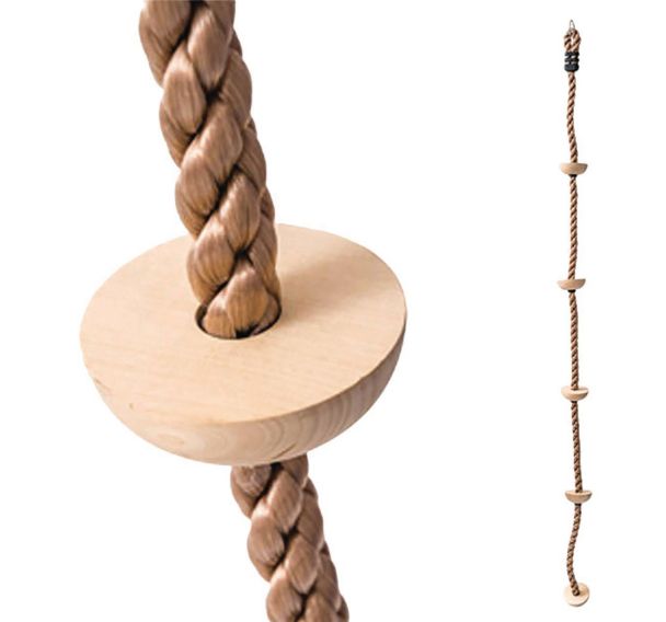 Corde à grimper avec marches en bois
