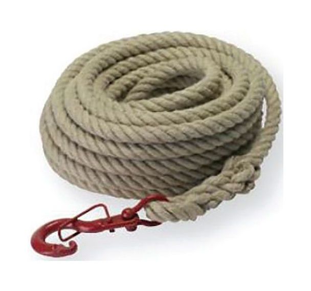 Corde à poulie en chanvre D22mm avec crochet à linguet - Godet