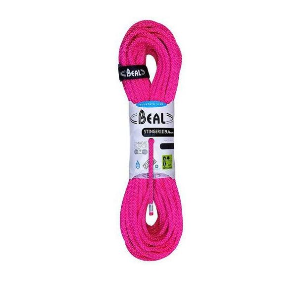 Corde d'escalade Beal Stinger III diamètre 9, 4mm, Fuchsia