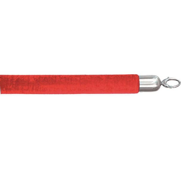 Corde velour en inox 150 cm rouge et argent