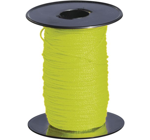 Cordeau fil tresse sur enrouleur polypropylène-Jaune fluo - Taliaplast