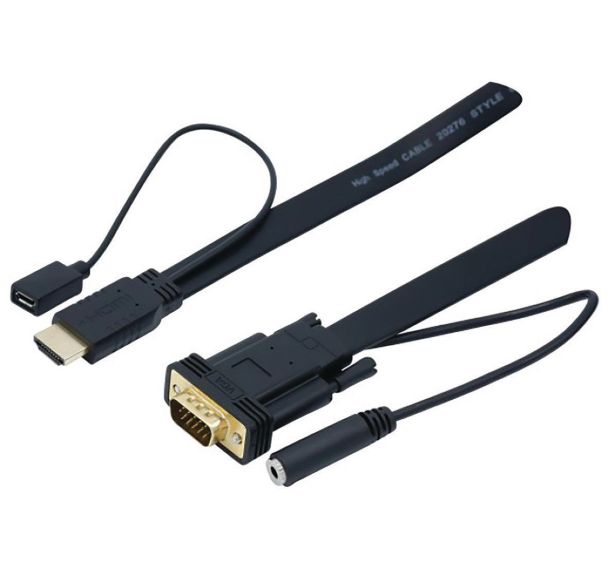 Câble-convertisseur 2m HDMI vers VGA et audio
