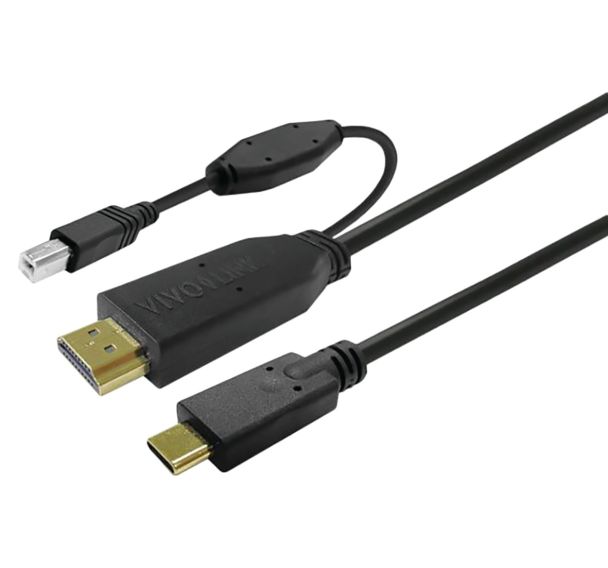 Cordon 2 en 1 moniteur/projecteur tactile vers PC en USB-C - Vivolink