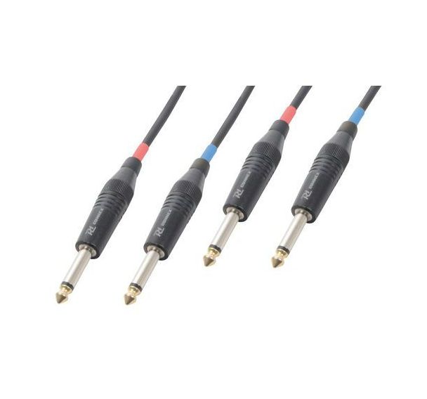 Cordon 2x jack 6,35 mâle mono / 2x jack 6,35 mâle mono 5 m